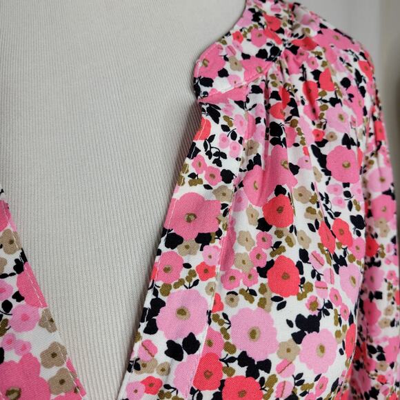 Tommy Hilfiger Floral-Print Sandbar Tie-Front Fit & Flare Tiered Dress NWT Large - Picture 5 of 10